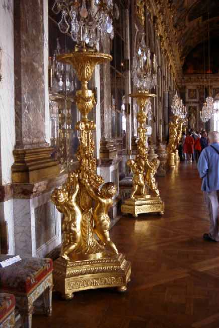 Francis (far right) in the Hall of Mirrors