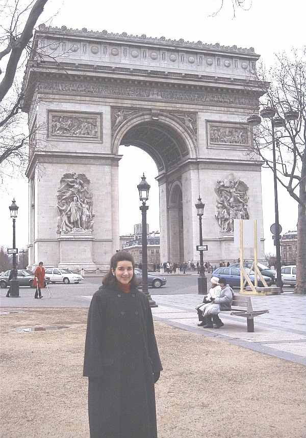 In front of the Arc