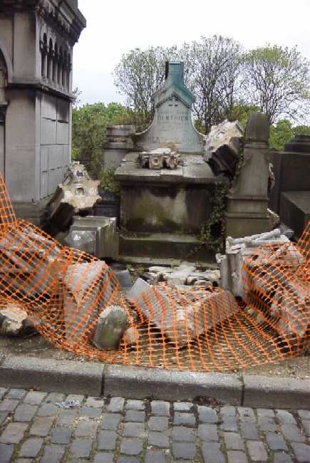 damaged grave
